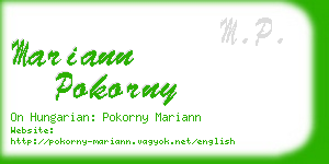 mariann pokorny business card